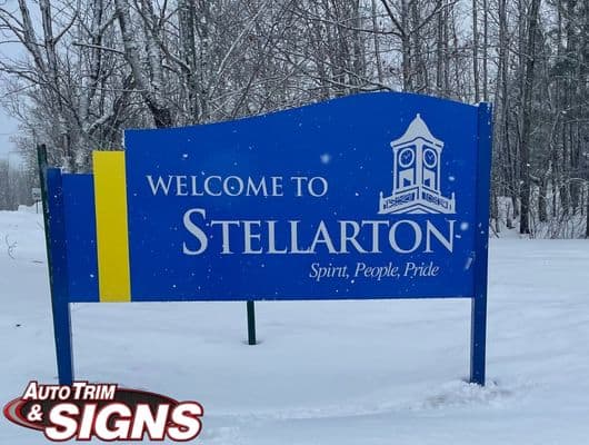 Sign town created from aluminum