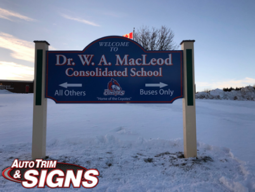 Dr. W.A. MacLeod Consolidated school signs