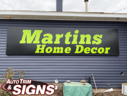 Martins Lumber Home Decor Side Sign, Back lit