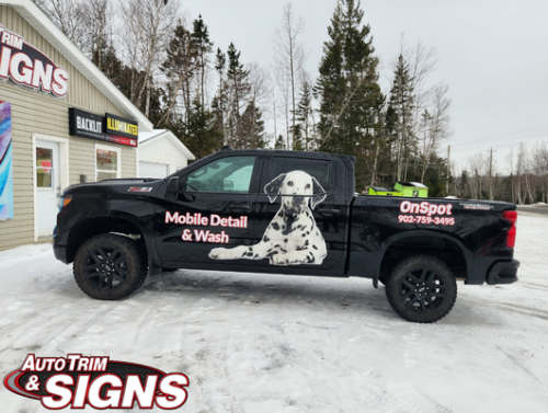 Side Lettering and Graphics for Truck