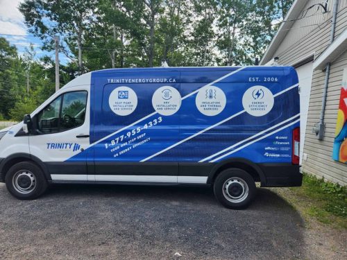 Trinity Energy Group van with full custom wrap highlighting services